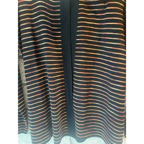 Exclusively Misook Petite Striped Open Cardigan XXS Black Multicolor Acrylic - Picture 2 of 8